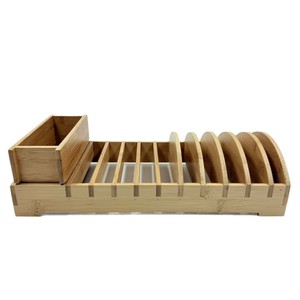 Bamboo Drain Rack <b>Kitchen</b> Storage Organizer Eco Friendly Dish Rack Square Shape - Product Image 1
