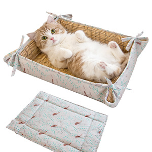 Wendbare Haustier-Kühlmatte mit Befestigungsdesign Umwandelbar in Gemütliches Haustierbett Weiche Sommer-Schlafunterlage Leicht zu Reinigen für Katzen und Hunde - Product Image 1