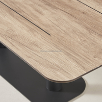 Table basse d'extérieur moderne en aluminium ovale avec plateau HPL