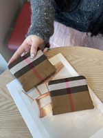 Dompet Kotak-kotak Klasik Modis Dompet Saku Portabel Penyimpanan Kabel Data Earphone Tas Mini Dompet Tempat Kartu Billetera De Lujo