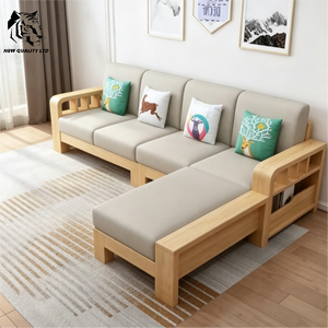 chinese factory low price customization large stock ready to ship <b>folding</b> <b>sofa</b> new design living room furniture wood fabric <b>sofa</b> - Product Image 4