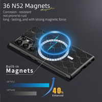 Coque de téléphone à attraction magnétique en nid d'abeille pour Samsung Galaxy A56 A36 A26 A55 A35 S25 Ultra S24 Plus S23 FE M35