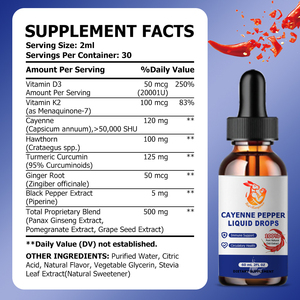 Private Label Cayenne Pepper Extract Oral Liquid Drops with <b>Turmeric</b> Curcumin Supports Metabolism Comfort Supplements Liquid - Product Image 3