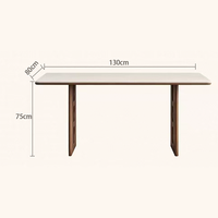 Ensemble de table à manger extensible moderne, structure en bois massif, plateau en marbre rectangulaire, meubles pour la maison, l'appartement, l'hôtel