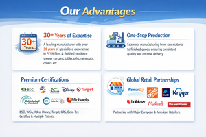 Nappe <span class=keywords><strong>de</strong></span> <span class=keywords><strong>Noël</strong></span> OEM ODM en PEVA avec envers en flanelle - Housse <span class=keywords><strong>de</strong></span> table ronde imperméable à imprimé <span class=keywords><strong>de</strong></span> <span class=keywords><strong>Noël</strong></span>, vente en gros pour les marchés américain et européen, approvisionnement en vrac - Product Image 6