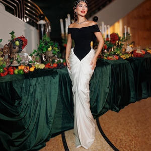 GY1178-2025 autunno/inverno nuovo arrivo abito da donna elegante e sensuale abito aderente a pieghe a vita stretta con spalle scoperte - Product Image 2