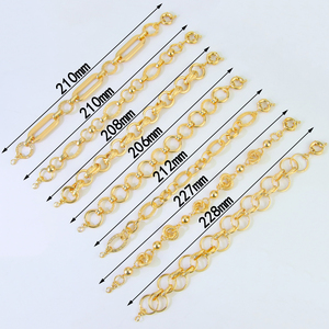 Fashionable Punk Hip Hop Chain <b>Bracelet</b> 21k <b>Gold</b> Plated Simple Chunky Link Ladies Jewelry for Daily Wear - Product Image 5