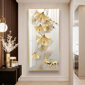 Fabbrica all'ingrosso soggiorno hotel portico decorazione di grandi dimensioni porcellana di cristallo pittura arte parete cornice - Product Image 2