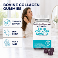 Gummies de collagène bovin à marque privée avec biotine et vitamine C, 60 unités, formule personnalisée, fabricant OEM ODM