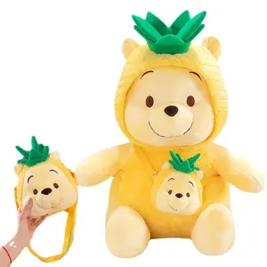 DL1231230 Creative New Cartoon Pineapple Duck Custom Plush Toy Yellow Duck Stuffed Plush Toy Bed Sleeping Pillow Birthday Gift