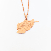 Collier en acier inoxydable 18k, collier en acier inoxydable, avec carte pays De l'afrique