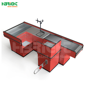 เคาน์เตอร์บริการเหล็กดีไซน์ใหม่ ทนทาน สำหรับเชิงพาณิชย์ เคาน์เตอร์คิดเงินซูเปอร์มาร์เก็ต - Product Image 1