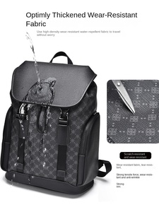 Mochila de Viaje Informal de Gran Capacidad de 20-35L, de Cuero Unisex, Impermeable, para Negocios, para Computadora, de Poliéster - Product Image 3