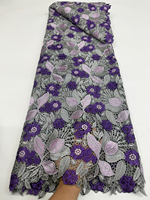 Kain Guipure Bordir Bunga Warna Baru Desain NI.AI, Kain Tali Renda untuk Pakaian Pernikahan, Pesta, dan Bahan Gaun