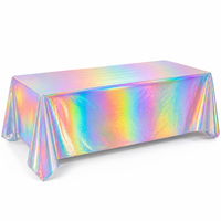 Nappe en PEVA imperméable, multicolore, holographique, jetable, rectangulaire, en plastique, pour réceptions de cocktails