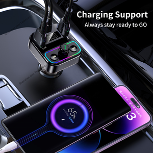 Nouveau lecteur mp3 de voiture <span class=keywords><strong>Bluetooth</strong></span> transmetteur FM <span class=keywords><strong>kit</strong></span> de voiture mains libres lumière colorée récepteur Audio USB type-c double chargeur de voiture USB - Product Image 6