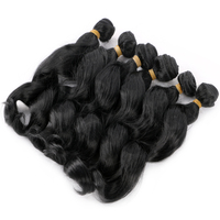 Set di Sei Pezzi di Extension per Capelli in Fibra Sintetica Stile Europeo e Americano, Dreadlocks Ricci, Extension per Parrucche