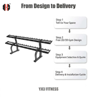 Soporte Doble para Mancuernas de Gimnasio Comercial con Dos Niveles, Múltiples Soportes y Base de Acero Reforzado para Equipos de Gimnasio y Estudio