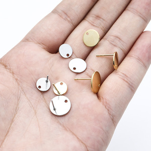 Stainless Steel Round Welded <b>Pin</b> Earrings 8-12mm Flat Head For Earring Making Jewelry Accessories - Product Image 3