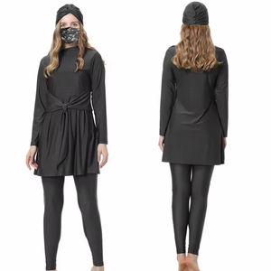 Maillots de bain islamiques pour femmes, très demandés, couleur personnalisée, une pièce, coupe haute, imprimé devant, burkinis musulmans, Spandex/Nylon respirant - Product Image 1