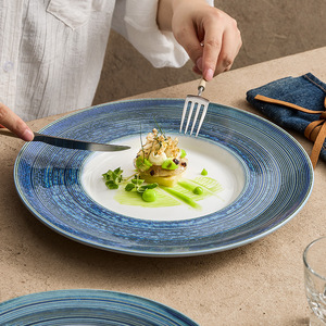 Ensemble de vaisselle moderne résistant aux rayures en porcelaine pour la <span class=keywords><strong>cuisine</strong></span> servant des assiettes en céramique blanche - Product Image 5