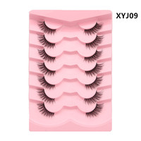 Oeil de chat de style américain avec faux cils demi-coupés Queue allongée avec demi-yeux Incliné Mouche naturellement épaisse Faux cils