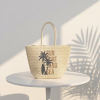 Sac fourre-tout de plage en paille tressée au crochet fait main, idéal pour les vacances décontractées et les voyages d'été, personnalisation en usine