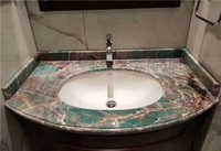 Dalles de pierre exotique brésiliennes naturelles de grande taille pour hôtels modernes verts, dalles polies de haute qualité avec veinage assorti