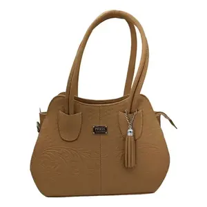 Bolso Fana Cleopatra de piel de vaca color camel, cuero PU, gran capacidad, bolso de mujer con cierre de cremallera y patrón geométrico - Product Image 3