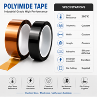 Ruban en polyimide de couleur personnalisée, adhésif silicone haute température, ruban d'isolation électrique pour masquage de circuits imprimés et enveloppement de transformateurs