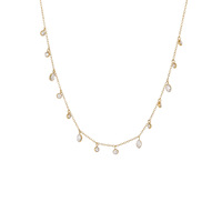 Collier en chaîne à billes en acier inoxydable plaqué or 18 carats pour femme, avec zircone cubique, résistant à l'eau, non ternissant, bijou délicat pour clavicule, cadeau