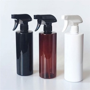 Botella pulverizadora vacía personalizada de 500 ml (17 oz) negra para limpiador con pulverizador, botella cosmética con atomizador - Product Image 2