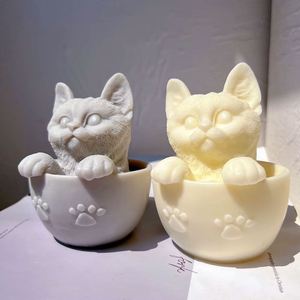 Wholesale Cute Cat Candle <b>Silicone</b> Mold PVC Animal Soy Wax Mould for Cats Lovers Home Decor Gift Cake <b>Tool</b> in Bag Box Packaging - Product Image 4