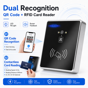 Lector de Tarjetas RFID Inteligente A86T 3 en 1, Lector de Tarjetas IC y de Identificación con Escáner de Código QR, Control de Acceso para Puertas de Aleación de Zinc Inoxidable - Product Image 4