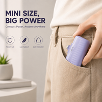 Batterie externe mini 5000 mAh avec prise Type-C intégrée, charge rapide 20W, affichage LED, pour téléphone
