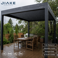 Pergola en aluminium imperméable Jiake avec toit à lames orientables pour terrasse arrière-cour, gazebo extérieur CE RoHS