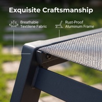 Chaise longue moderne en aluminium, mobilier d'extérieur toutes saisons, chaise longue réglable en maille pour patio, bord de piscine, balcon