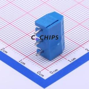 JL301-50003U01 <b>Screw</b> Terminal <b>Block</b> Through hole Component (THT),P=5mm Connector 1x3P 5mm Blue Through Hole - Product Image 1