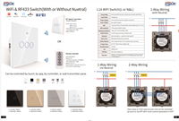 Bingoelec Vente en Gros Tuya Commutateurs Muraux Intelligents WiFi Interrupteur Tactile Lumière LED Verre Télécommande Électrique Sans Fil Intelligent