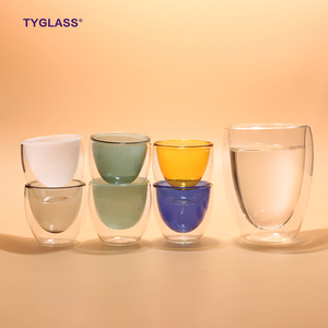 Cốc Cà Phê Thủy Tinh Màu 80Ml Hai Lớp Chịu Nhiệt Tuyệt Vời Bán Hàng - Product Image 1