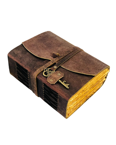 Diario de Cuero Hecho a Mano con Llave Antigua, Cuaderno Vintage con Páginas en Blanco para Escribir, Dibujar, Bocetar, Diario y Viajes - Product Image 3