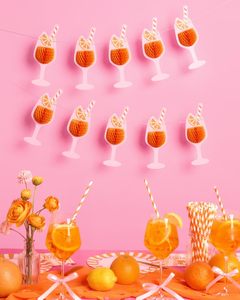 Bannière accordéon 'Spritz', 'Dernier Spritz en tant que future mariée', 'Un Spritz de plus en âge pour un anniversaire', 'Fête prénuptiale', 'Été italien', Orange, Rose - Product Image 3