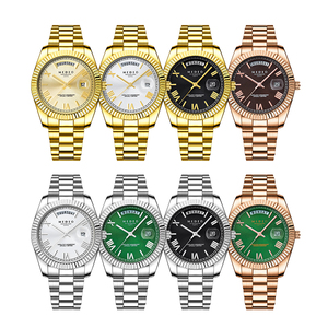 Nouvelle montre-bracelet de luxe pour homme, bracelet en acier inoxydable, étanche, mouvement à <span class=keywords><strong>quartz</strong></span>, finition or, argent, or rose, style antique, sport, en alliage - Product Image 3
