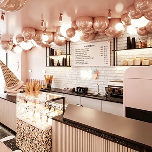 Diseño Interior de Heladería y Cafetería, Servicio Integral de Renovación de Tiendas de Postres Comerciales Personalizadas, Decoración Moderna para Tiendas de Dulces - Product Image 5