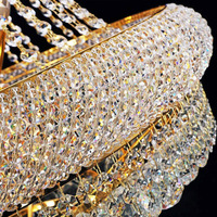 D400 * H520mm or métal cristal luxe moderne verre pendentif lumières lustre moderne pour salon