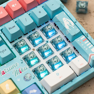 <span class=keywords><strong>Clavier</strong></span> mécanique AKKO Creamy Cyan compatible <span class=keywords><strong>Cherry</strong></span> <span class=keywords><strong>MX</strong></span>, 5 broches, 45 interrupteurs lubrifiés - Product Image 6