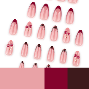Dropshipping 24 pièces de <span class=keywords><strong>faux</strong></span> <span class=keywords><strong>ongles</strong></span> classiques en PMMA, paillettes dorées, <span class=keywords><strong>cerise</strong></span>, forme amande courte, <span class=keywords><strong>faux</strong></span> <span class=keywords><strong>ongles</strong></span>, <span class=keywords><strong>ongles</strong></span> artificiels, personnalisables 4050 - Product Image 5