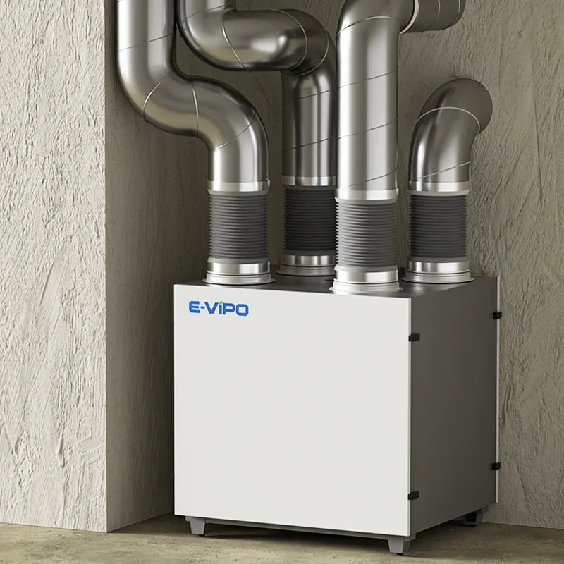 E-VIPO Ventilador de recuperação de calor ERV vertical montado na parede para residências, peças do sistema HVAC, trocador de calor e recuperador de ar