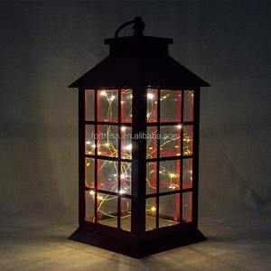 Pavilion Shaped Metal Holiday Lighting <strong>Candle</strong> <strong>Lantern</strong> Holder with LED Light Christmas Hanging Decorative <strong>Lanterns</strong> and Jar - Product Image 4