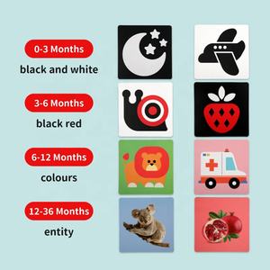 Kartu Stimulasi Visual Kontras Tinggi untuk Pembelajaran Kognitif, Mainan Edukasi Sensorik Montessori dari Kertas untuk Anak Laki-laki dan Perempuan - Product Image 5